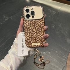 全包大视窗软皮质豹纹手提适用苹果17手机壳iphone16/15/14promax