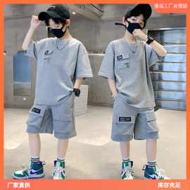 儿童装男童夏装套装2025新款夏季男孩运动中大童夏款薄款酷帅潮流