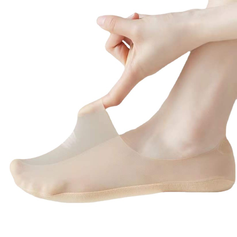 Calcetines de barco para mujer, calcetines delgados sin costuras de verano, tamaño, malla, fondo de algodón transpirable, calcetines antideslizantes, niños