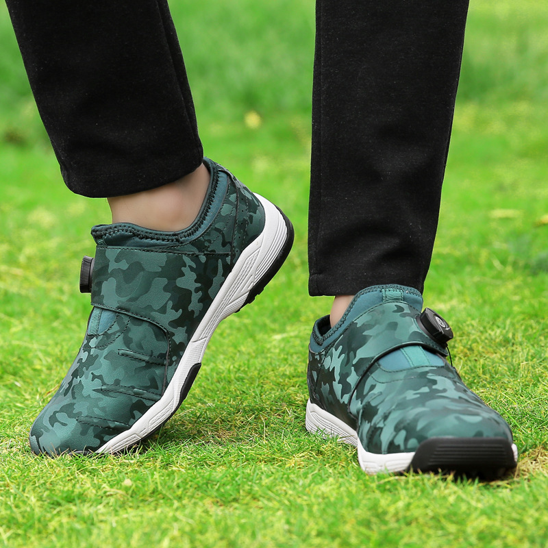 Přeshraniční horké prodejní velké velikosti párové protiskluzové golfové boty pro muže a ženy ležérní zahraniční obchod otočné knoflíky nepromokavé sportovní boty_voghion.com