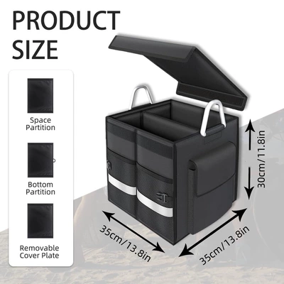 Car storage bag/box Cloth Car Storage Folding - blackmetal-portable-small