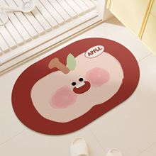 卡通水果浴室地墊吸水速干防滑硅藻泥腳墊墊耐臟易搭理衛生間門墊