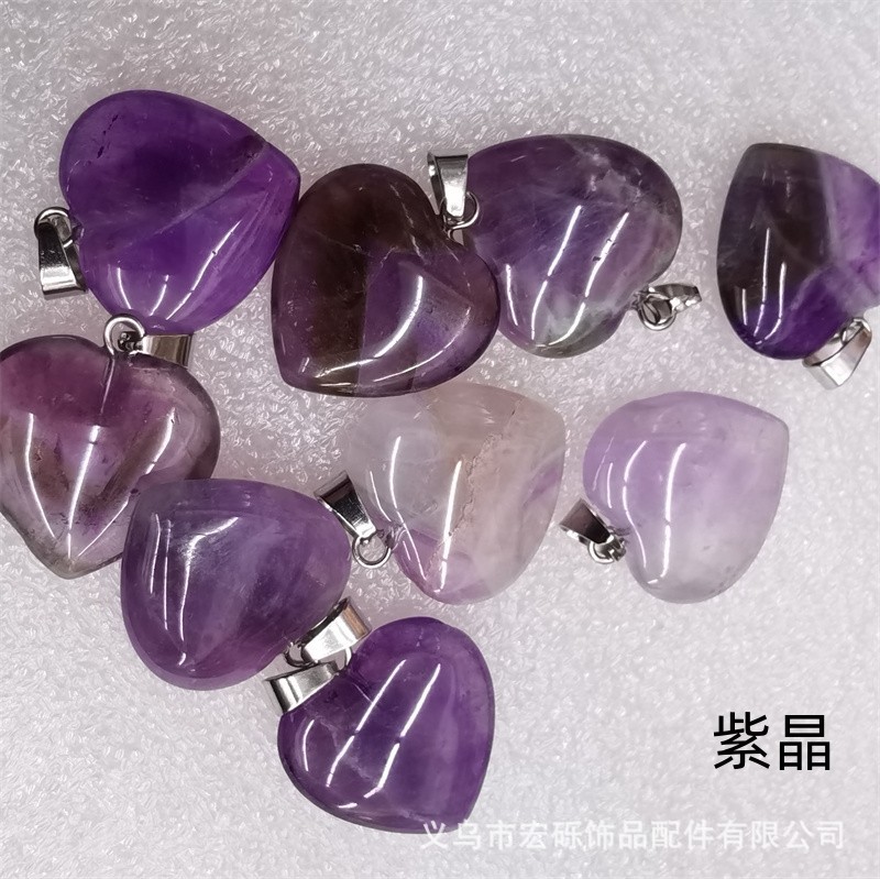 Natural cristal ágata Dongling Jade de doble cara en forma de corazón de amor colgante collar de accesorios de la joyería de la joya de la fábrica al por mayor
