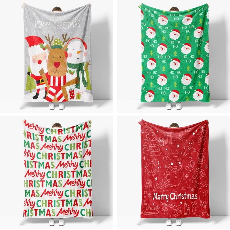 Рождественское фланелевое одеяло для путешествий, праздничное офисное одеяло, плед-шаль, одеяло для кондиционера, одеяло для сна