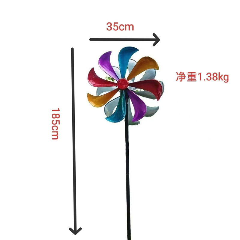 国境を越えた売れ筋の錬鉄製ソーラー大型風車回転富の家の装飾品屋外サンルーフ風車回転中庭|undefined