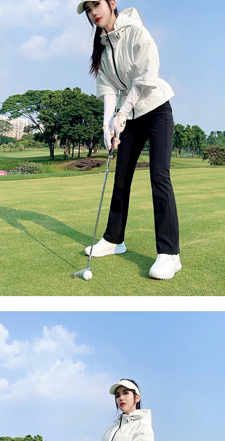 Áo khoác bông golf nữ chống gió mũ liền tháo rời dáng ngắn — YF765 [mũ chống gió và ấm/có thể tháo rời] áo khoác cotton ngắn màu trắng, YF765 [mũ chống gió và ấm/có thể tháo rời] áo khoác cotton ngắn màu đen chi tiết 13