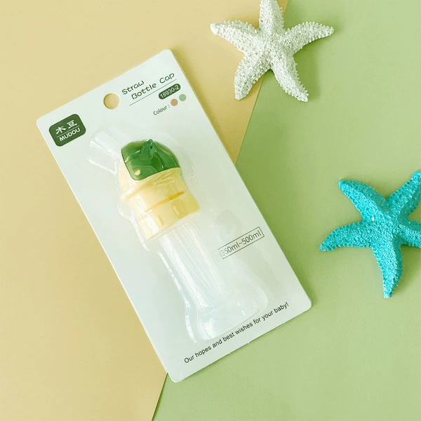 Insert card-kitten-bring bottle straw cover-green