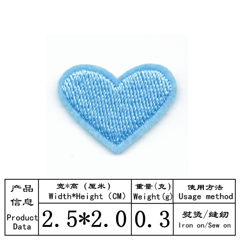 Nuevo color Pequeño amor bordado pegatinas de tela en forma de corazón bordado sello parche pegatinas bolsas de ropa pegatinas decorativas