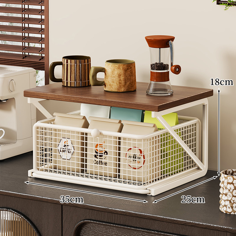 Organizador de Tazas y Bolsas de Té Extraíble para Mesa