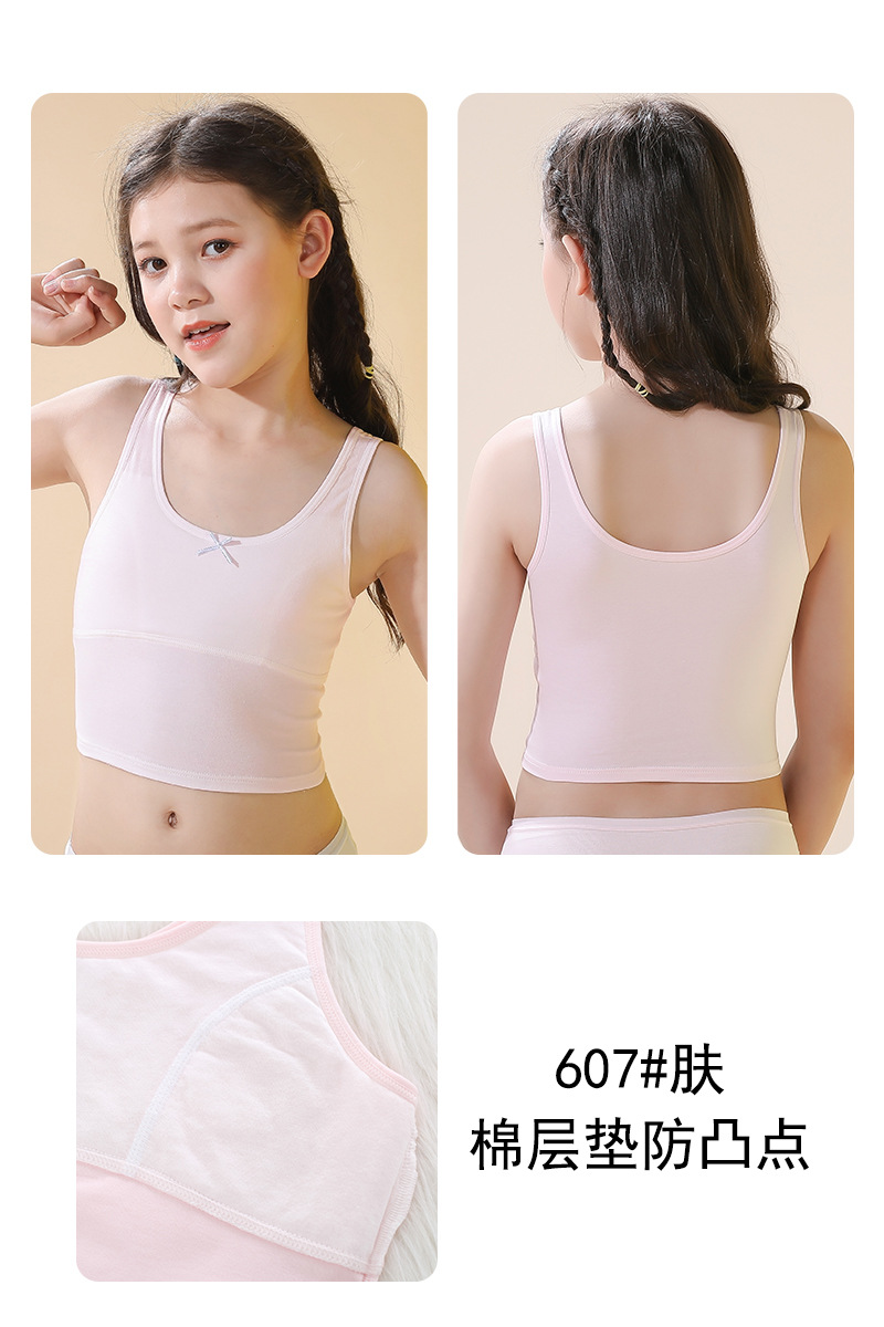 Selección estricta de ropa interior de niñas en desarrollo chaleco largo de niñas estudiantes de primaria de niñas algodón puro peito un cabello