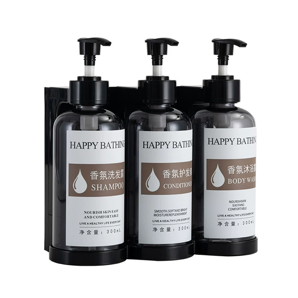 B-type translucent grey-three-head (shampoo/conditioner/body wash) free/punching two-purpose