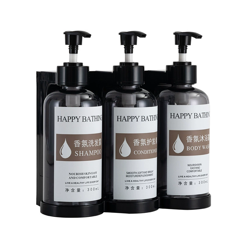 Настенный набор из 3 распылителей для жидкостей Soap/Shampoo/Body Wash с настраиваемыми наклейками