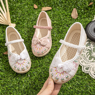 Han Dynasty Shoes, Girls' Ancient Costumes, Kidsren's Embroidered Shoes, Ancient Style Old Beijing Cloth Shoes, Little Princess Tang Suit Embroider, Chinese Style
