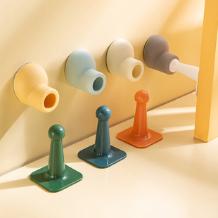 Anti-collision door stop creative small feet silicone door suction non-perforated toilet top door door touch new mute toilet door