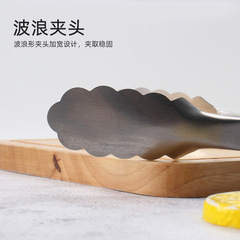 食物夾不鏽鋼食品夾防燙韓式烤肉夾自助餐硅膠麵包夾子戶外燒烤夾