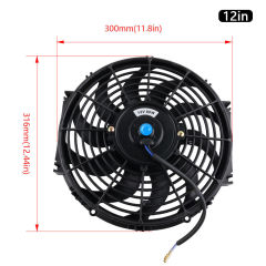 Cross-border best-selling car modification universal 12V 90W radiator cooling electronic fan with suction and blowing function