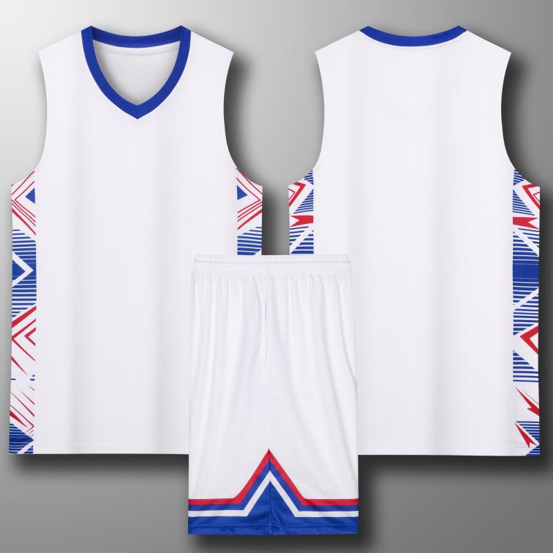 Al por mayor nueva ropa de baloncesto transpirable masculina juvenil campus uniformes de juego de estudiantes uniformes de equipo personalidad impresa camiseta