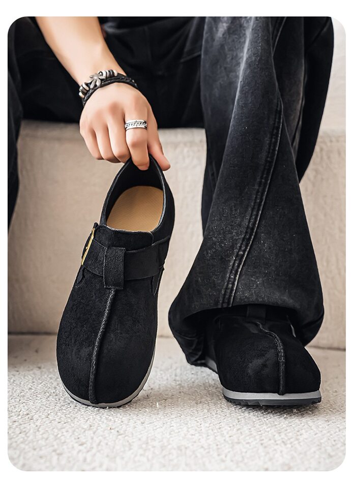 Giày lười nam mũi tròn phong cách retro, dễ xỏ, chống trượt, gót vừa 3-5 cm — 2873 màu kaki, 2873 màu vàng, 2873 màu đen chi tiết 23