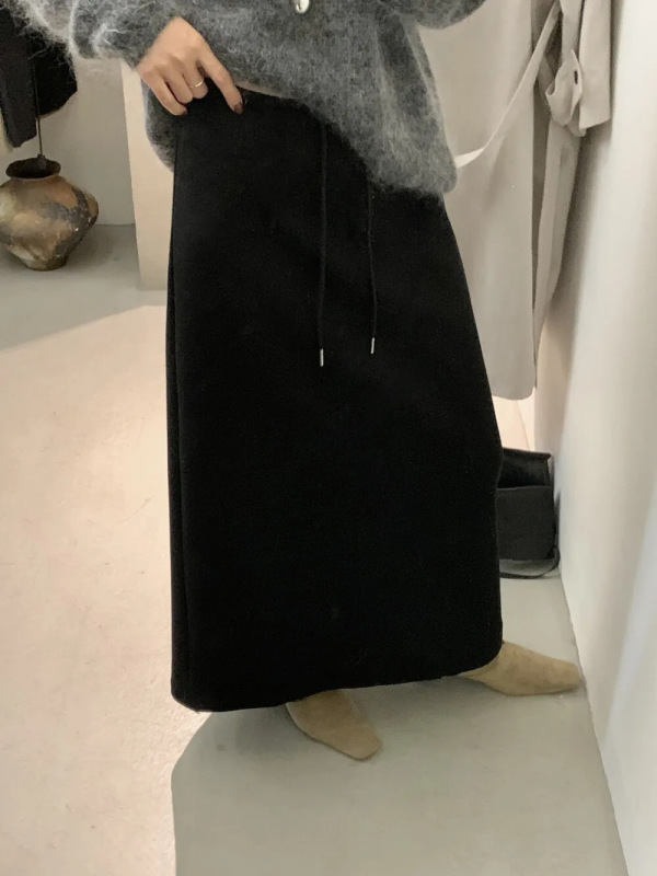 MISS密思家秋季女简约休闲百搭显瘦洋气抽绳卫衣裙半身裙女89017|undefined