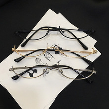 韩版ins日系二次元凸造型无镜片半框装饰眼镜框 下半框眼镜
