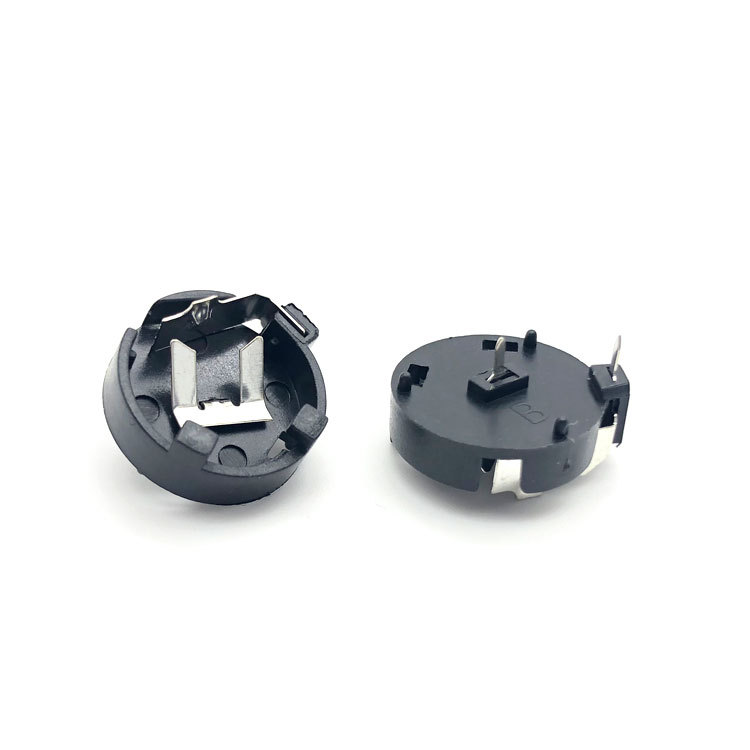 纽扣电池座DIP 电池座 CR1225插脚卧式纽扣电电池固定座CR1220