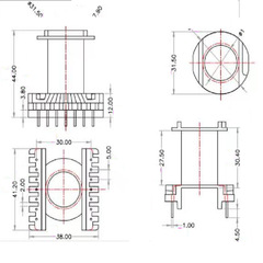 ER42トランススケルトンER42电木骨ER4220縦型スケルトンBOBBIN 7-7