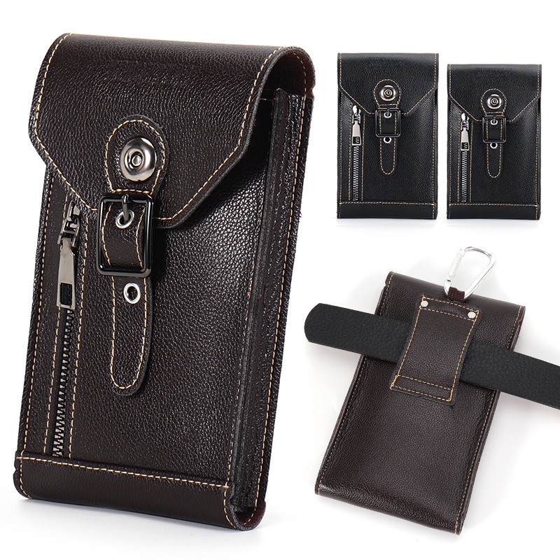 Mobile phone waist bag, belt-type waist bag, men's mobile phone pouch, multi-functional waist bag, construction site mobile phone case, small and portable.