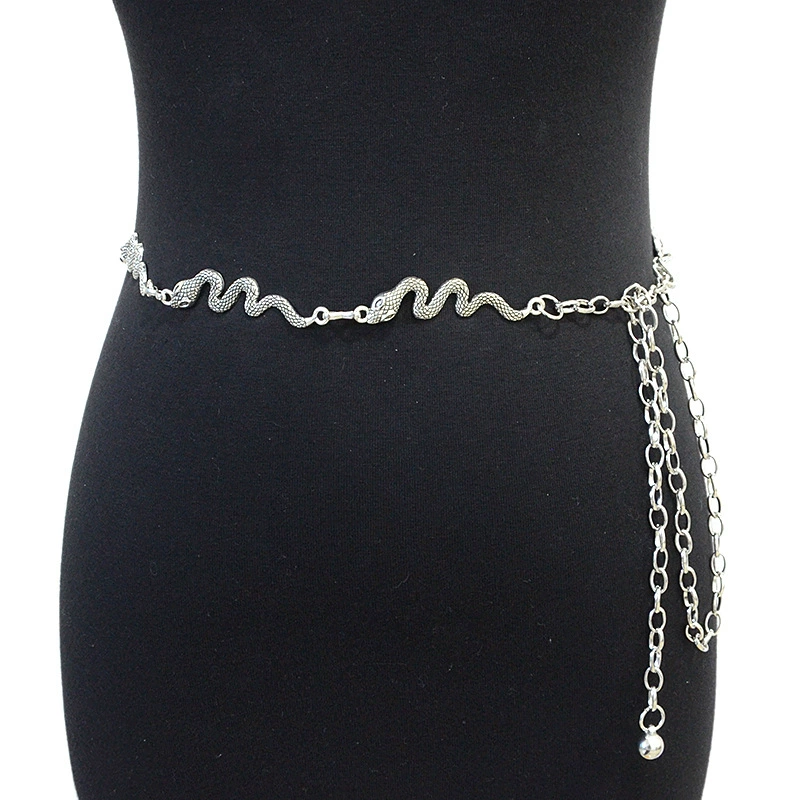 Belt for leisure, decorations, retro brace, metal chain, accessory, for import