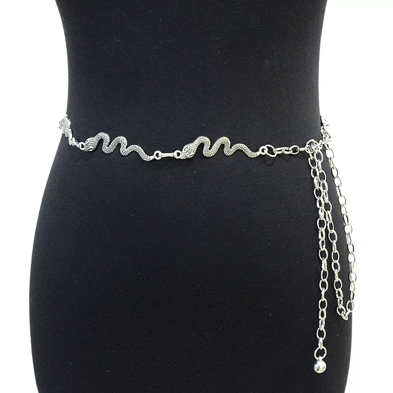 Belt for leisure, decorations, retro brace, metal chain, accessory, for import