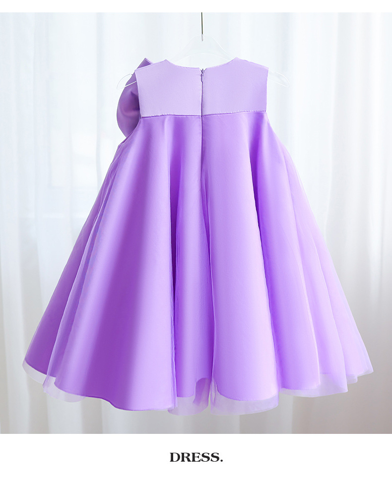416g Weight Children's Dress Children's Clothing Type Above Knee Dress Length Type Sleeveless Sleeve Length Party Dress Dresses Type Polyester Fabric Type High Waist Waist Line Kids(7-16Years) Age Group Party Occasion Round Neck Neckline Loose Fit Type Solid Color Pattern Winter, Summer, Spring Season Girl'S Gender Bowknot Design Princess Style Princess Solid Color Bowknot Polyester Girls Dresses 4