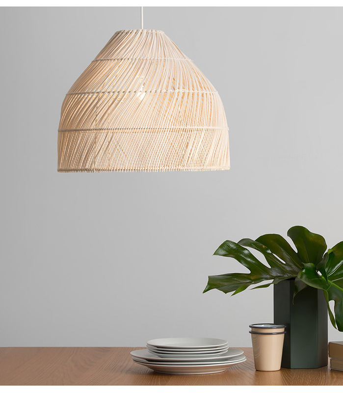 Japanese Wabi-Sabi Style Retro Water Pattern Rattan Chandelier Creative Personalized Dining Table Lamp Hotel Inn B&B Rattan Lamps