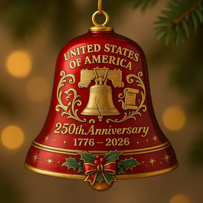 跨境新品United States 250th Anniversary Bell Ornament亚克力|undefined