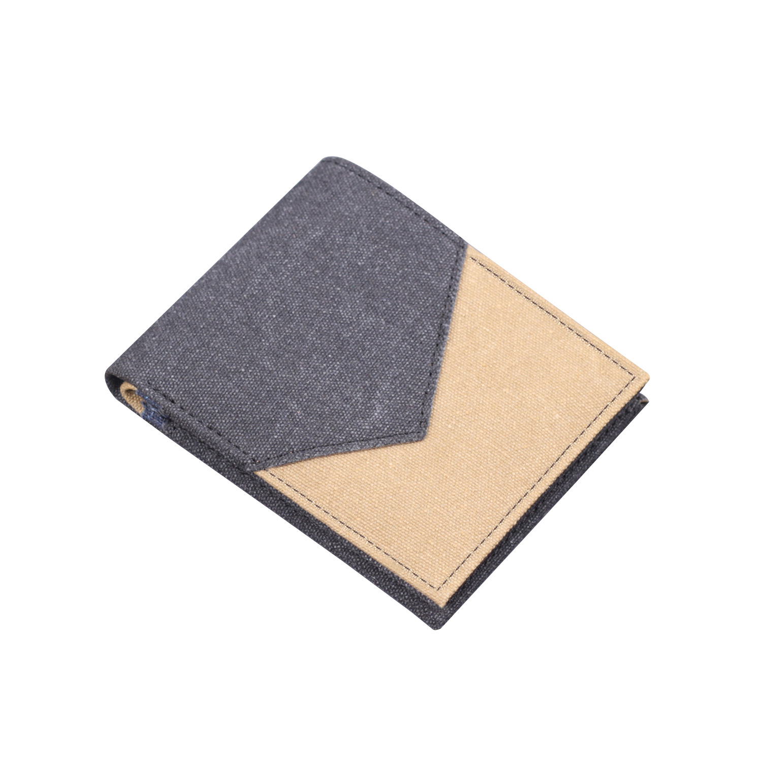 Cartera de lona corta para hombres cartera de hombres bolsos de dólares bolsos de denim bolsos de tarjetas de cuero para hombres bolsos transfronterizos