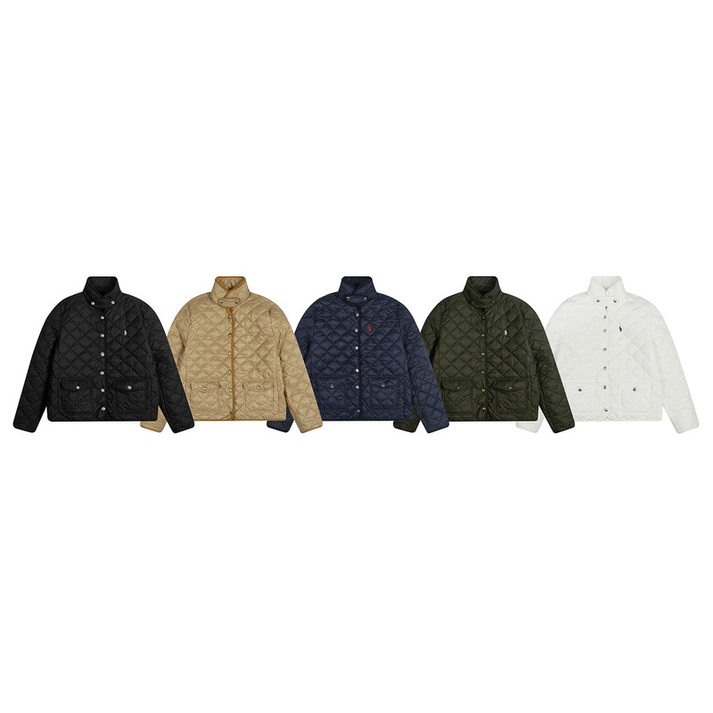 High-Quality Rl Raf Simplicity Style Quilted Pony Logo Embroidered Lapel down Jacket Old Money Style Corduroy Jacket High-Quality Rl Raf Simplicity Style Quilted Pony Logo Embroidered Lapel down Jacket Old Money Style Corduroy Jacket