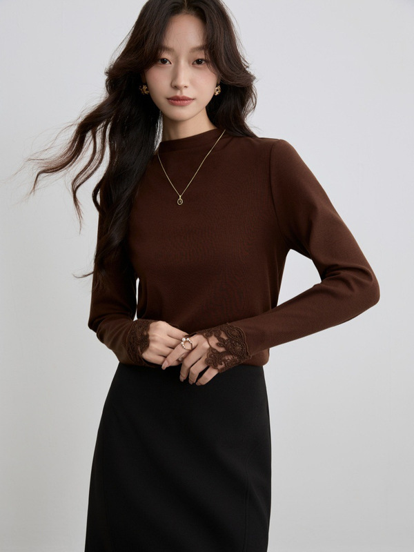 25新款针织衫长袖女士套头上衣羊毛打底衫修身上衣|undefined