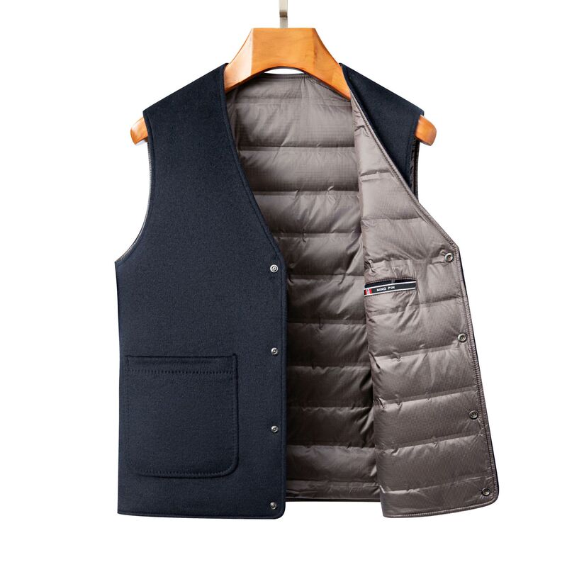 Wool down Vest Outer Vest 2025 New Winter Classy Business Middle-Aged and Elderly Men's Dad Vest