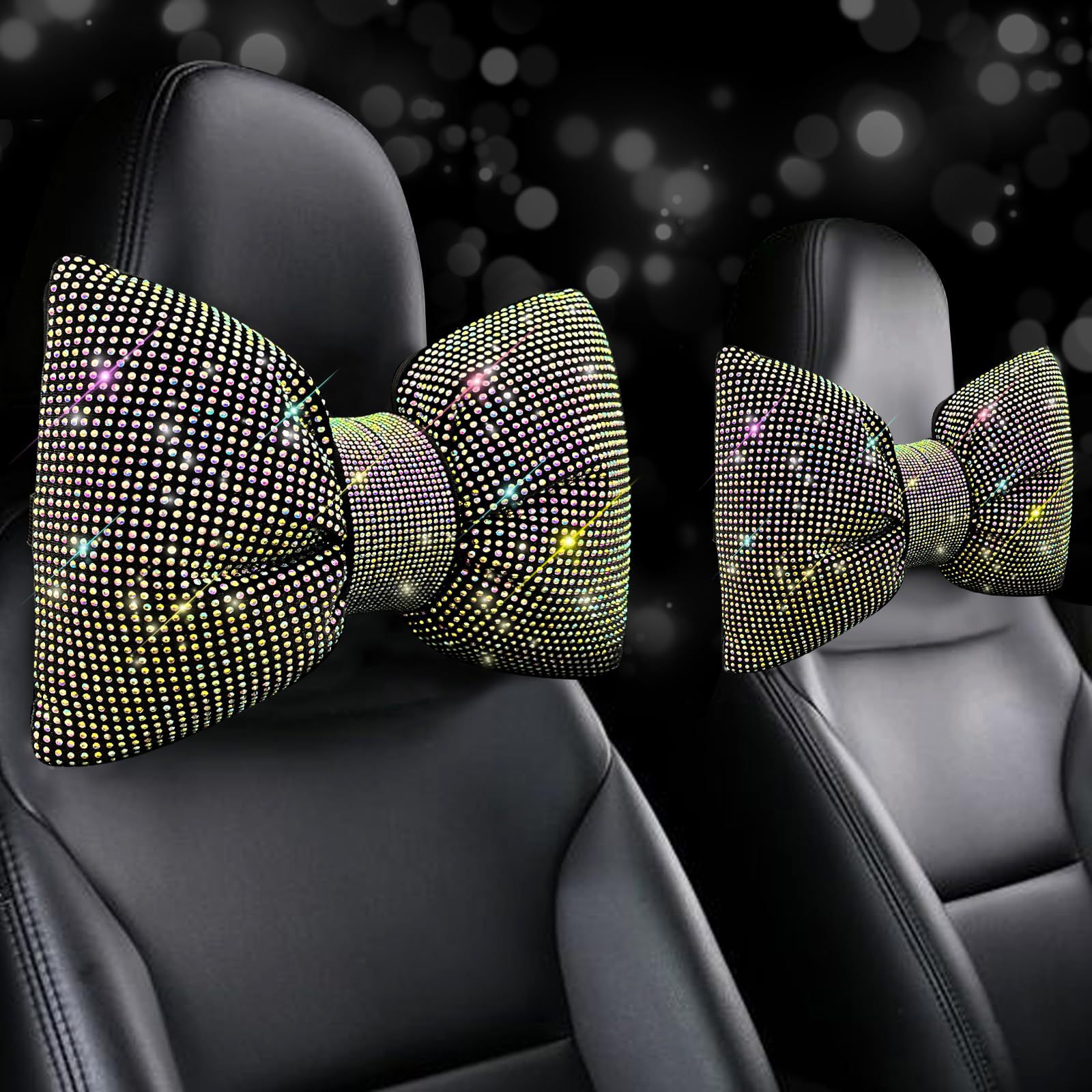 Cross-Border Foreign Trade Wholesale Car Neck Pillow Cushion Pillow Women's Multi-Color Diamond-Encrusted Car Headrest