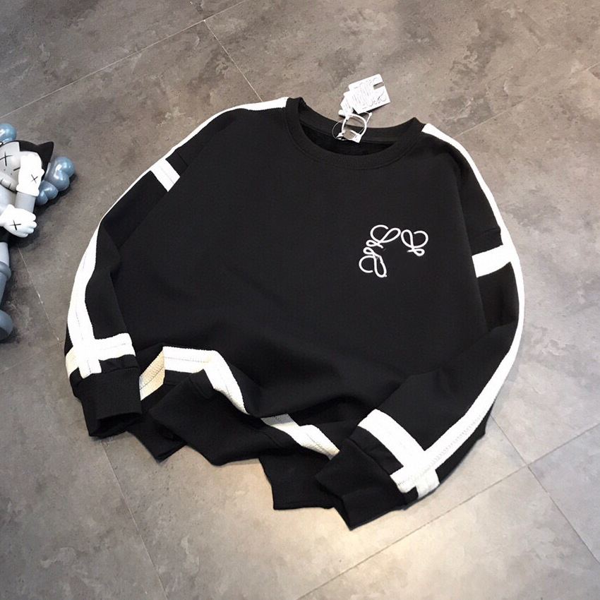 Loewe Crewneck Sweater Embroidered Logo Black