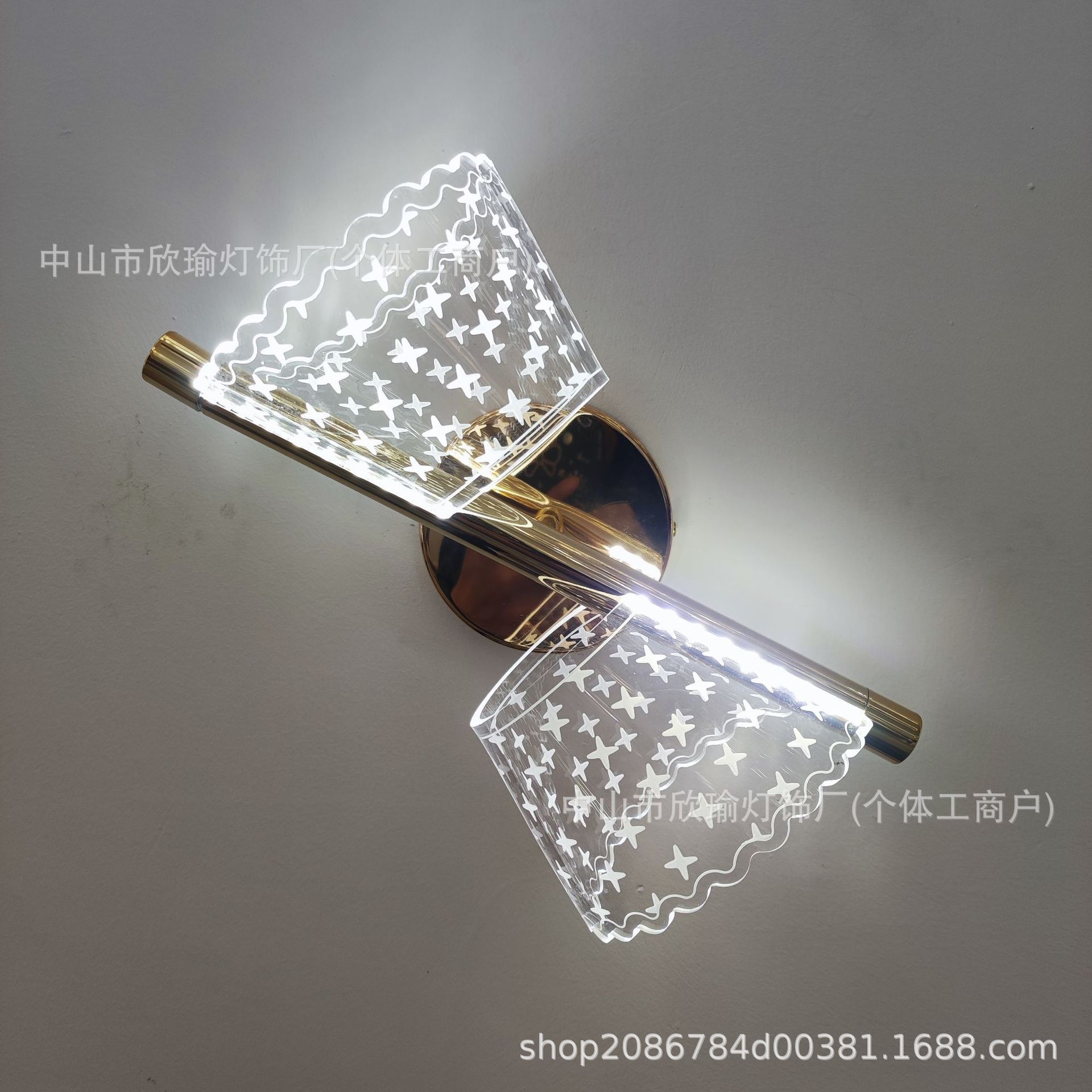 Nuevas luces de pared acrílicas transfronterizas pasillo de fondo lámpara de pared decorativa sala de estar dormitorio cama lámpara de pared lujosa