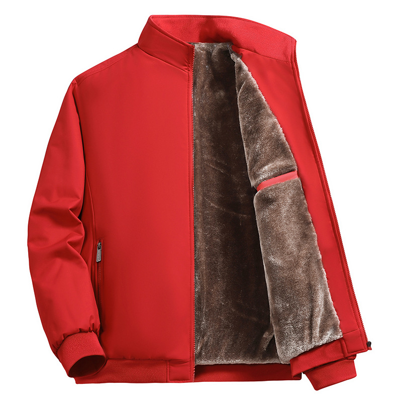 中高年のカシミヤの厚いお父さんの服のジャケットの男性の40-50-60-70おじいさんの男性の冬の服の新型の綿のコートをプラスします。