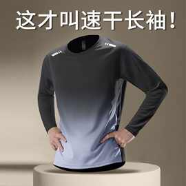 速干衣长袖t恤男新款运动上衣夏季跑步训练服健身宽松吸汗透气衫