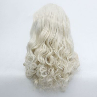 Peluca de ola grande _ Peluca larga de rollo grande para damas europeas y americanas Peluca de encaje frontal blanca de arroz esponjosa LW0219