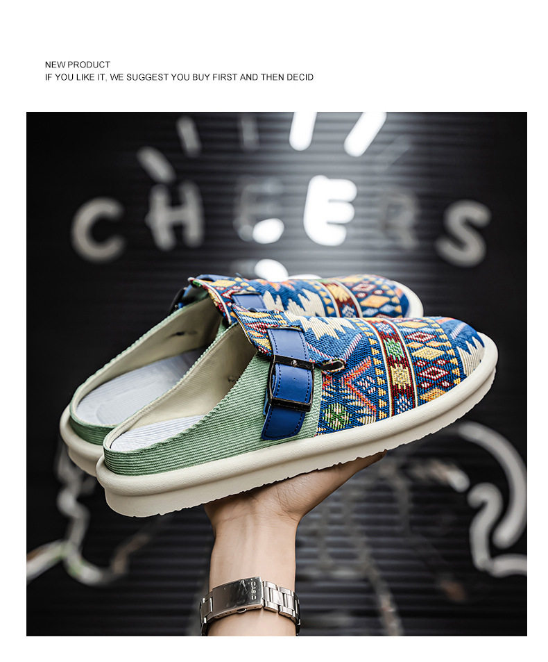 Dép sandal nam nửa gót không quai hậu, thoáng khí mùa hè, đế bằng nhẹ, size lớn 39–47 — BK 502m màu, BK 503m màu, BK 505m màu nâu, BK501 kaki chi tiết 35