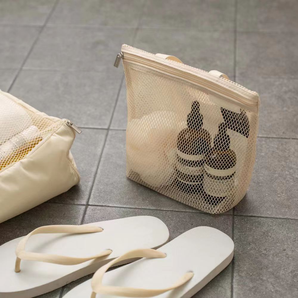 Hueco simple Mini bolsa de lavado de viaje de malla portátil estudiante bolsa de cosméticos Portátil Bolsa de almacenamiento de artículos diversos