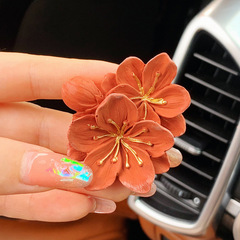 Car air freshener, red plum blossom air vent air freshener ornament, odor-removing air freshener, car hanging decoration item