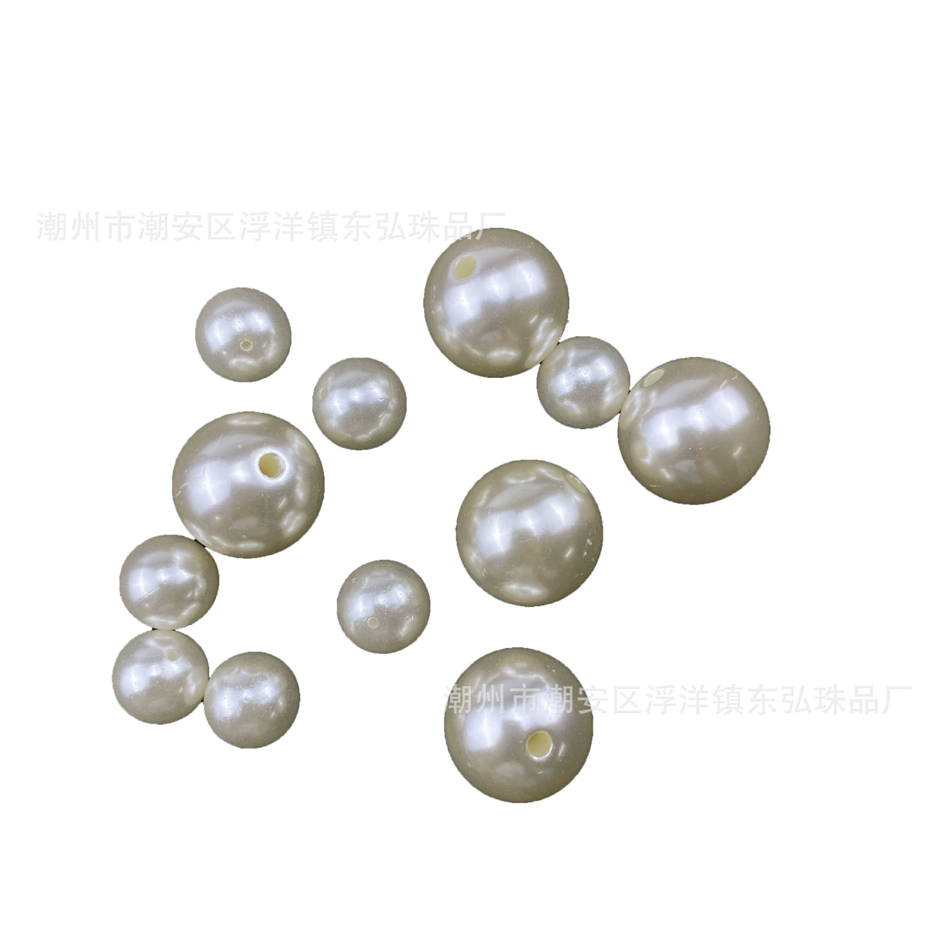 ABS single -hole high -bright beads imitation pearl Korean high -bright half -hole artificial beaded bead earrings earrings