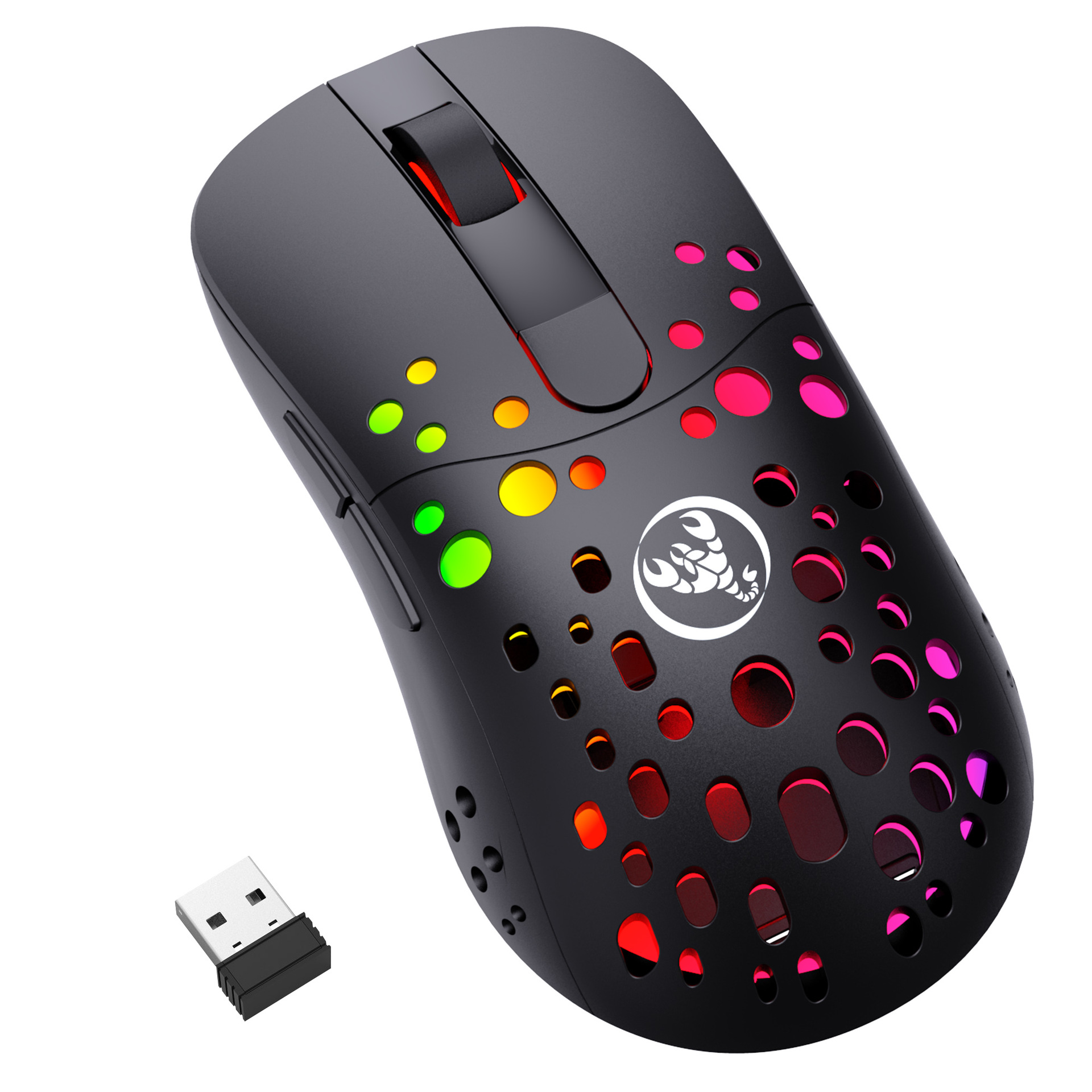 T100 kabelgebundene kabellose 2,4G Dual-Mode-Maus mit Aufladung 550MA Akku RGB leuchtend 6D programmierbar_voghion.com