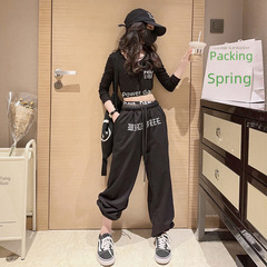 Jazz Dance Costume for Girls Streetwear Hip-Hop Set High-Waisted Fashion Show Jazz Practice Wear for Children Performance Outfits Trendy