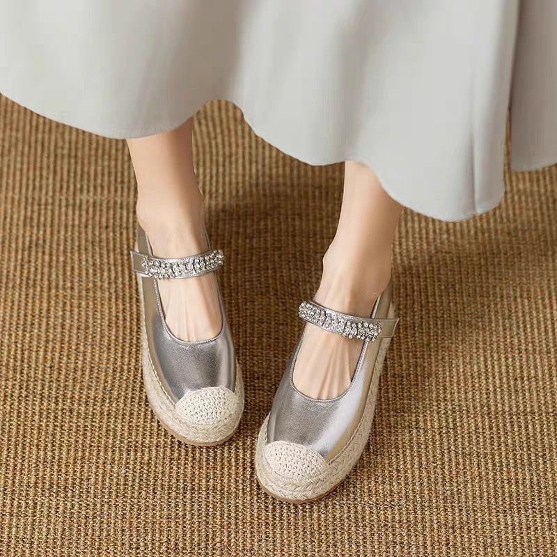 Xiaoxiangfeng Mary Jane Fisherman Shoes 2024 새로운 봄 한국 스타일 복고풍 요정 두꺼운 플랫 바닥 라운드 발가락 펌프 신발
