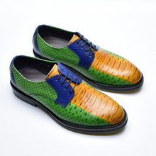 2026新款男士彩色真皮商务皮鞋英伦风手工牛皮休闲正装男鞋跨境专